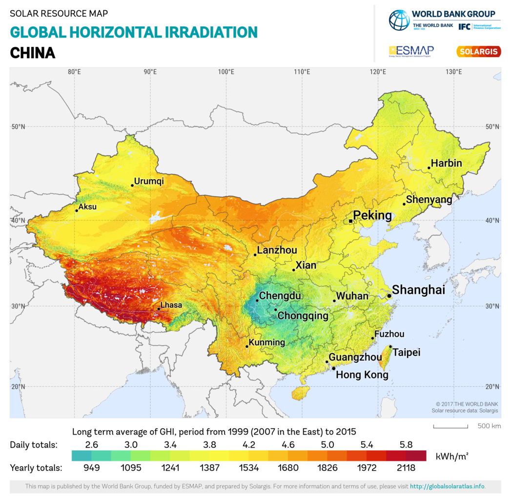 Solar Resource Map of China